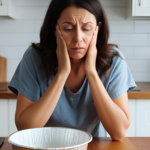 Woman feeling sick after baking with Aluminum Bakeware Symptoms