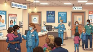 Public health clinic in St. Louis County during a busy flu season